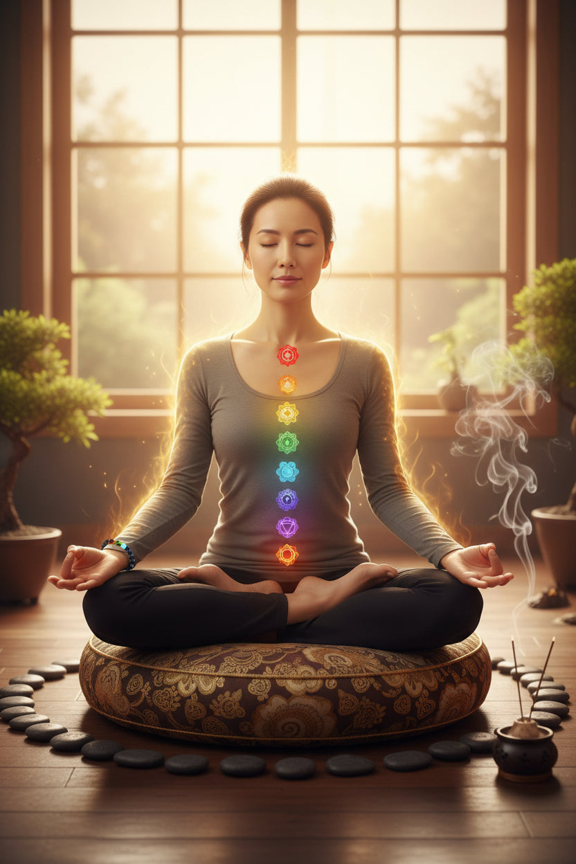 7 Chakra Healing Crystal & Lava Stone Diffuser Bracelet | Aromatherapy Yoga Energy Jewelry for Men & Women